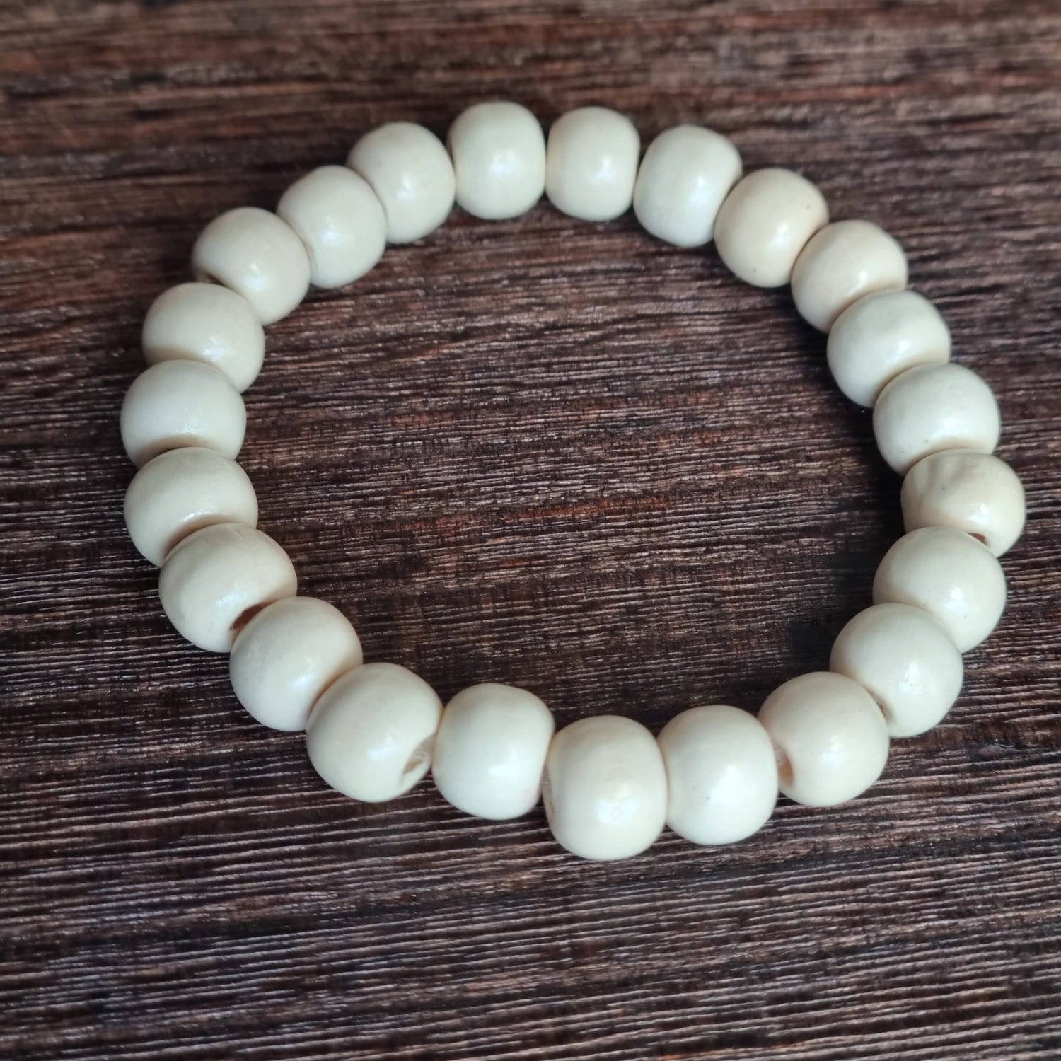 Wooden beaded bracelet