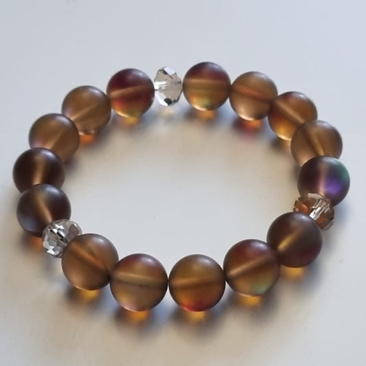 Moonstone matte crystal glass bracelet